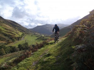 Jan on the Gamallt trail from Abergynolwyn.                      